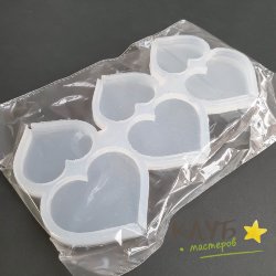 Сердечки 6 ячеек, форма силиконовая для леденцов