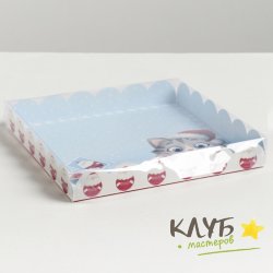 Коробка с пластиковой крышкой "Подарочек для тебя", 21х21х3 см