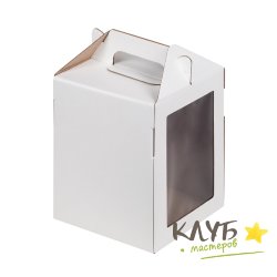 Коробка для кулича и пряничного домика белая (гофрокартон) 16х16х20 см