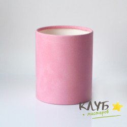 Шляпная бархатная коробка без крышки "Розовая", 10х10 см