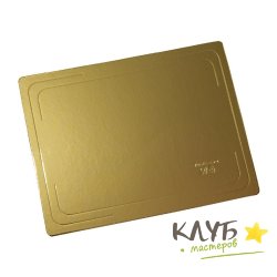 Подложка усиленная прямоугольная золото/жемчуг 30x40 см, толщина 3,2 мм