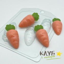 Морковка мультяшная МИНИ (4шт.), форма пластиковая