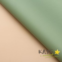 Пленка цветочная двусторонняя "Зеленый+бежевый", 58х58 см