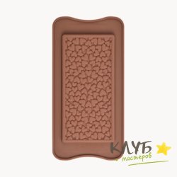 Шоколадная плитка сердечки, форма силиконовая
