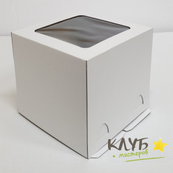 Коробка для торта с окном (гофрокартон) 24х24х22 см