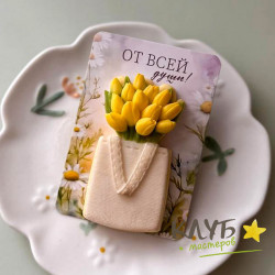 Сумочка с тюльпанами, форма силиконовая