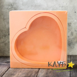 Пенобокс "Сердце" 25х23 см (оранжевый)