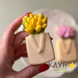 Сумочка с тюльпанами, форма из пищевого силикона