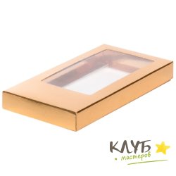 Коробка для шоколадной плитки золото 16х8х1,7 см