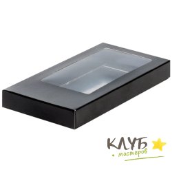 Коробка для шоколадной плитки черная 16х8х1,7 см