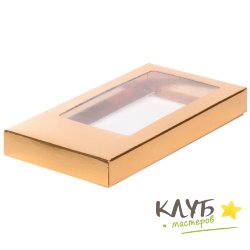 Коробка для шоколадной плитки золото 18х9х1,7 см