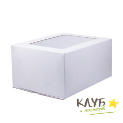Коробка для торта с окном (гофрокартон) 30х40х12 см