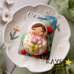 Матрешка с тюльпанами, форма из пищевого силикона