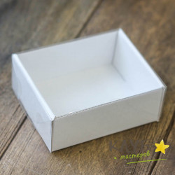 Коробка с пластиковой крышкой белая 11,5х9,3х4,5