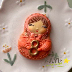 Матрешка с восьмеркой, форма из пищевого силикона