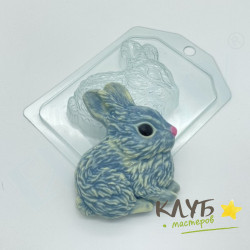 Кролик сидит боком, форма пластиковая