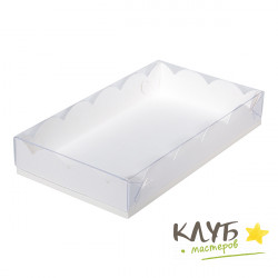 Коробка белая с пластиковой крышкой 20х12х3,5 см