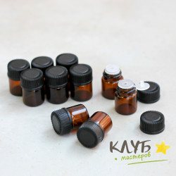 Флакон с капельницей-крышкой (темное стекло), 1 мл (5 шт.)