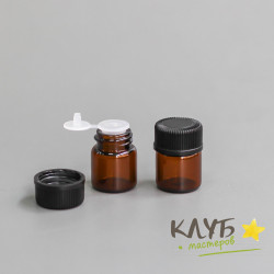 Флакон с капельницей-крышкой (темное стекло), 1 мл (5 шт.)
