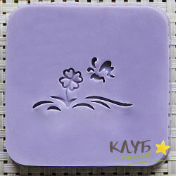 Штамп для мыла пластиковый "Бабочка и цветок"