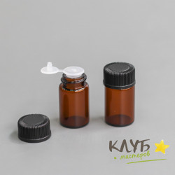 Флакон с капельницей-крышкой (темное стекло), 3 мл (5 шт.)