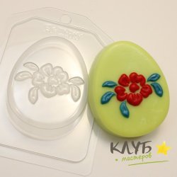 Яйцо плоское/Крупный цветок, форма пластиковая