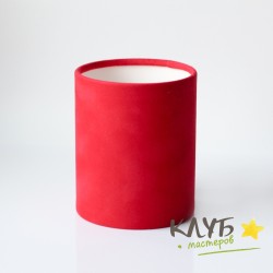 Шляпная бархатная коробка без крышки "Красная", 10х10 см