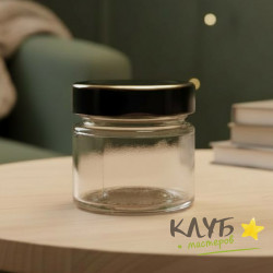 Банка стеклянная с черной крышкой "Твист", 100 мл