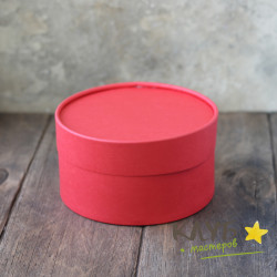 Коробка круглая с крышкой "Красная", 12х8 см