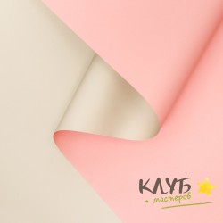 Пленка матовая цветочная двусторонняя "Нежно-розовый+бежевый", 57х60 см