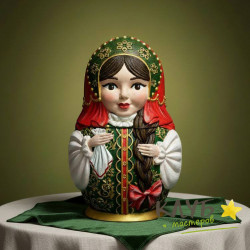 Шкатулка Матрешка Барышня, форма силиконовая