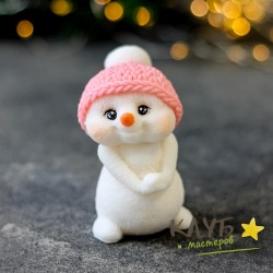 Снеговичок в вязаной шапке, форма силиконовая