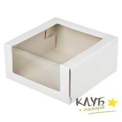 Коробка для торта с окном 18х18х10 см