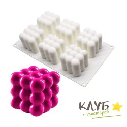 Куб Бабл 6 ячеек, форма силиконовая