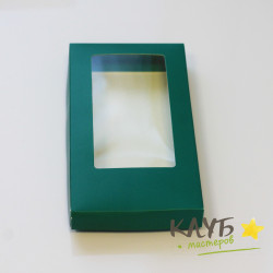 Коробка для шоколадной плитки зеленая 18х9х1,7 см