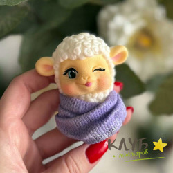 Овечка в шарфике 2D, форма из пищевого силикона