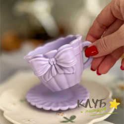 Чайная пара с бантом, набор силиконовых форм