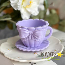 Чайная пара с бантом, набор форм из пищевого силикона