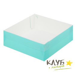 Коробка с пластиковой крышкой тиффани 20х20х7 см