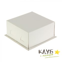 Коробка для торта (хром-эрзац) 21х21х10 см