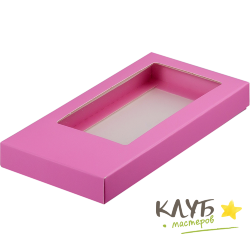 Коробка для шоколадной плитки розовая 18х9х1,7 см