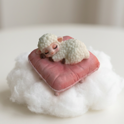 Овечка Соня на подушке, форма силиконовая
