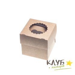 Коробка для 1-го маффина крафт 10x10x10 см