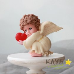 Ангел с сердцем 2D, форма силиконовая