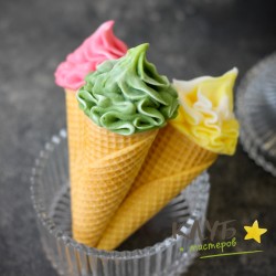 Вафельный рожок и мягкое мороженое, набор силиконовых форм