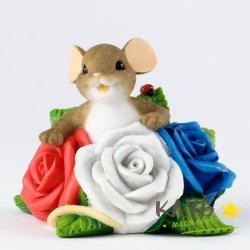 Мышонок в розах, форма силиконовая