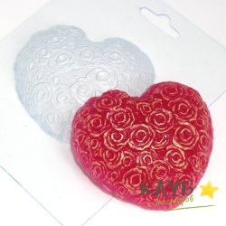 Сердце из роз, форма пластиковая