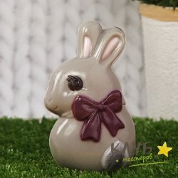 Кролик с бантом, форма пластиковая