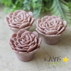 Розы махровые (3 шт.), форма из пищевого силикона