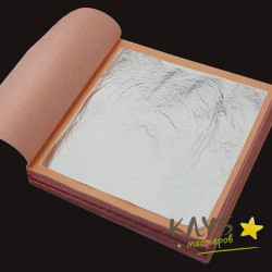 Серебро пищевое сусальное 8х8 см, 25 листов (Корея)